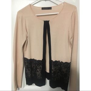Soft pink & lace cardigan/sweater